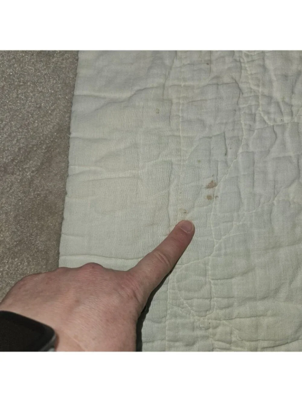 VTG Quilted Blanket 40x47 International Children Handmade ? FLAWS SPOTS AS IS